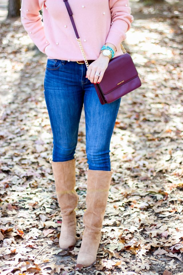 Pearl Embellished Sweater by Washington DC fashion blogger Styled Blonde