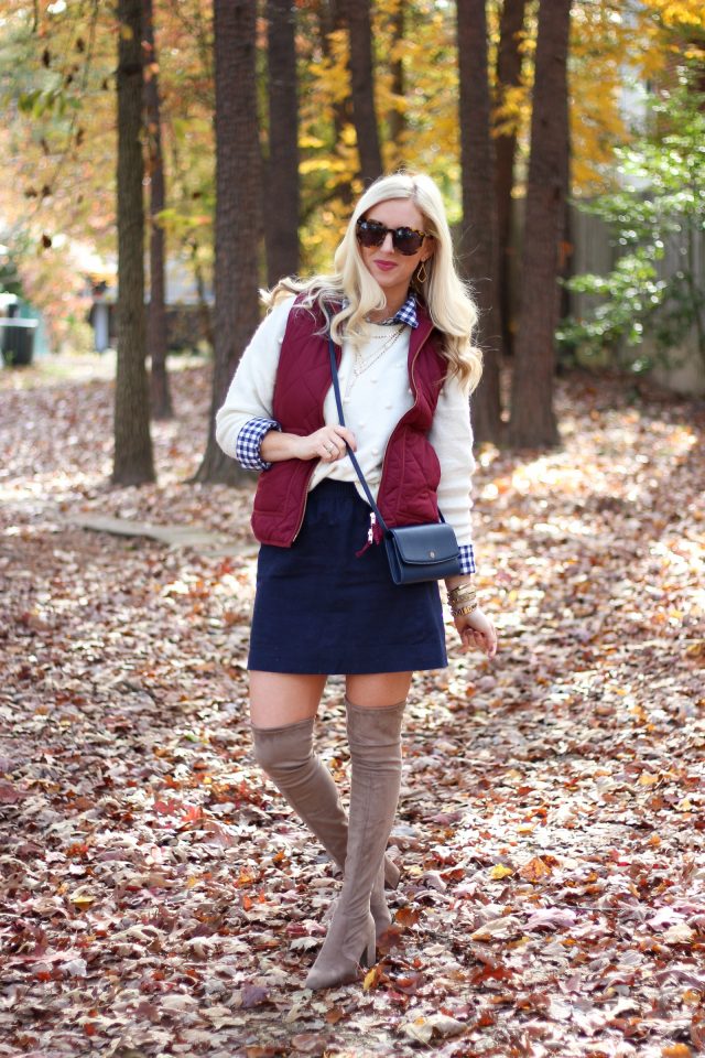 Fall Layered Thanksgiving Outfit + Karl Lagerfeld Watch by Washington DC fashion blogger Styled Blonde