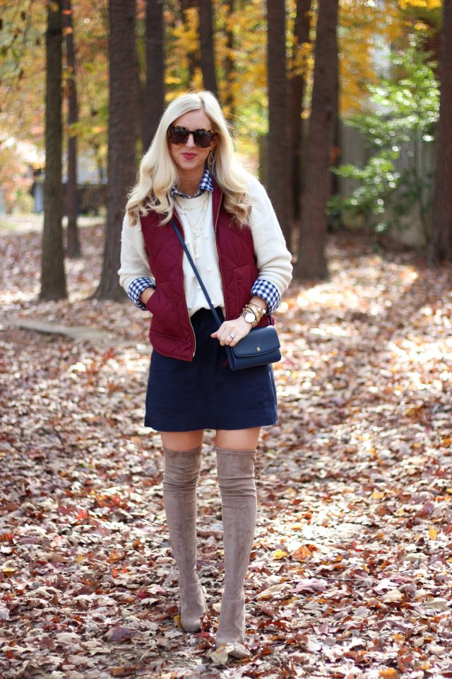 Fall Layered Thanksgiving Outfit + Karl Lagerfeld Watch by Washington DC fashion blogger Styled Blonde