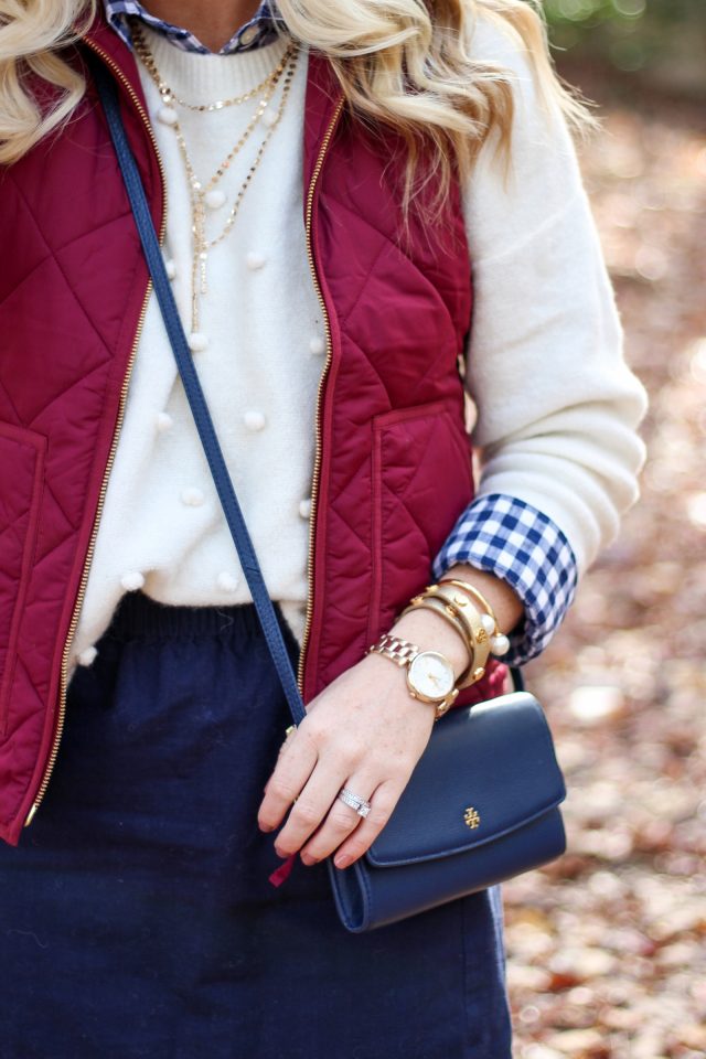 Fall Layered Thanksgiving Outfit + Karl Lagerfeld Watch by Washington DC fashion blogger Styled Blonde